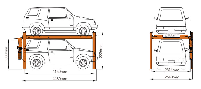 Bản vẽ chi tiết cầu nâng đỗ xe gia đình Mutrade